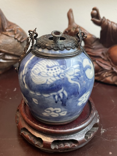 古玩陶瓷龍紋青花瓶改件真品鑒賞圖