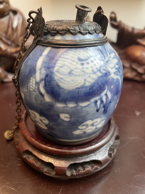 古玩陶瓷龍紋青花瓶改件真品鑒賞圖