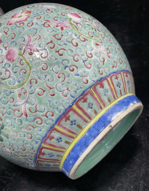 古玩陶瓷粉彩福壽花卉紋大賞瓶拍賣，當前價格5800元