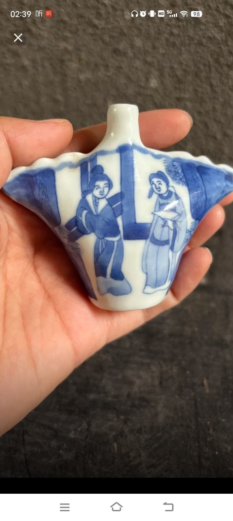 古玩陶瓷青花人物鼻煙壺真品鑒賞圖