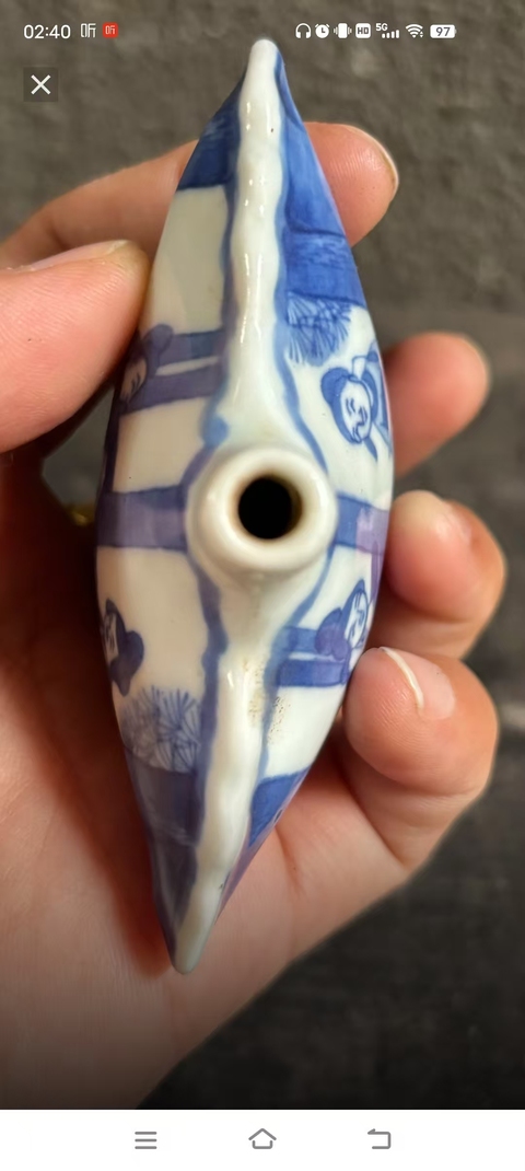 古玩陶瓷青花人物鼻煙壺真品鑒賞圖