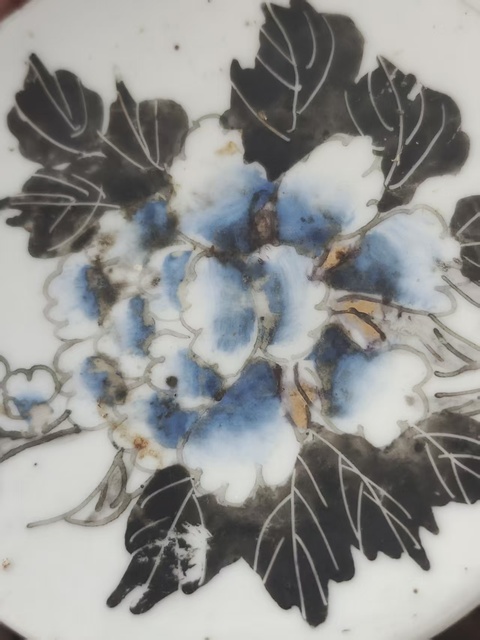 古玩陶瓷晚清墨彩節盒真品鑒賞圖