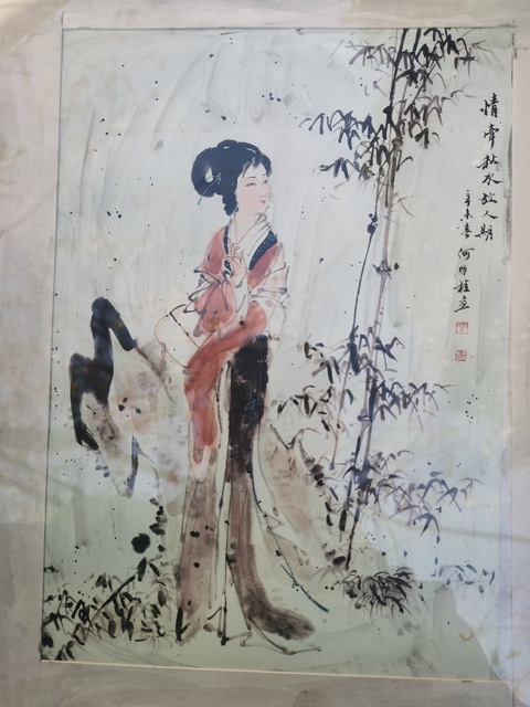 古玩字畫何月桂.仕女圖真品鑒賞圖