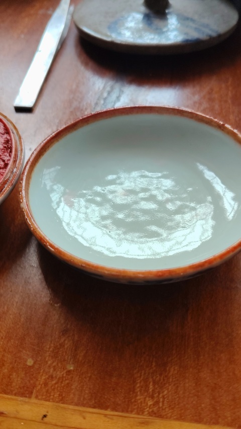 古玩陶瓷清代晚期龍紋青花印泥盒真品鑒賞圖