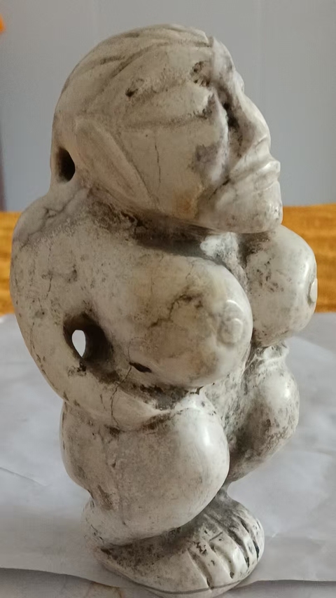 古玩玉器做舊仿“紅山文化”玉神人真品鑒賞圖