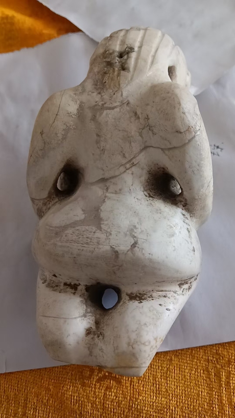 古玩玉器做舊仿“紅山文化”玉神人真品鑒賞圖