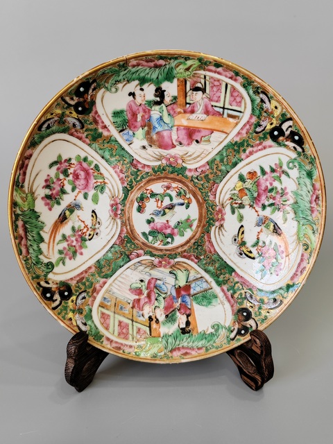 古玩陶瓷廣彩人物故事紋盤(pán)真品鑒賞圖