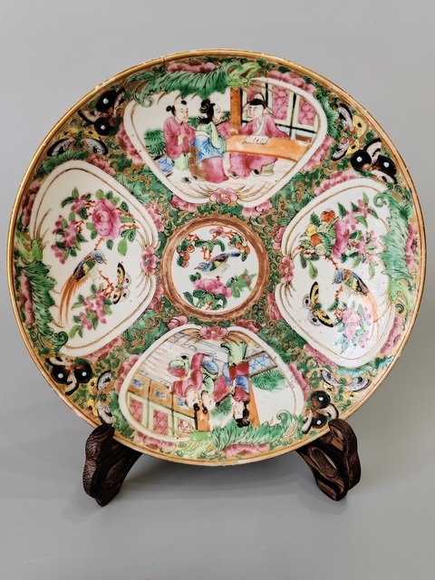 古玩陶瓷廣彩人物故事紋盤(pán)真品鑒賞圖