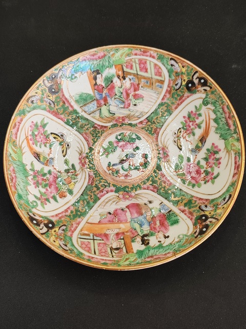 古玩陶瓷廣彩人物故事紋盤(pán)真品鑒賞圖