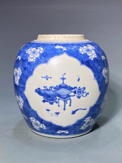 古玩陶瓷青花冰梅罐真品鑒賞圖
