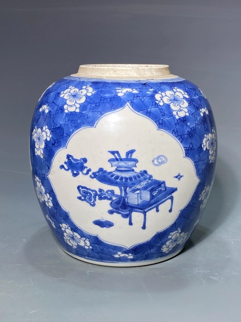 古玩陶瓷青花冰梅罐真品鑒賞圖