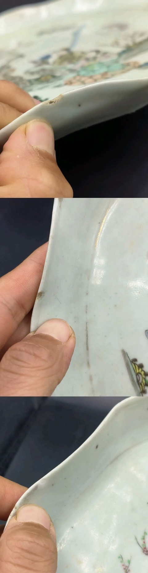 古玩陶瓷粉彩名家人物茶盤(pán)真品鑒賞圖