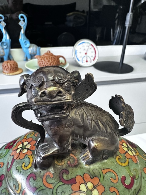 古玩銅器銅胎景泰藍香薰真品鑒賞圖