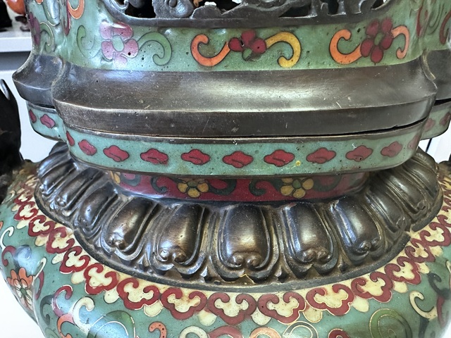 古玩銅器銅胎景泰藍香薰真品鑒賞圖