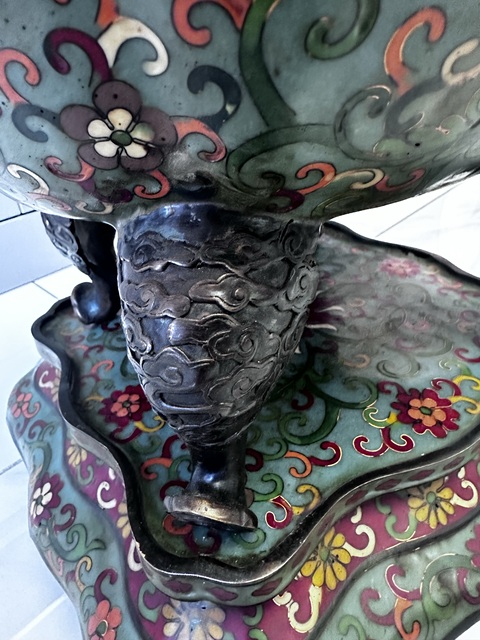 古玩銅器銅胎景泰藍香薰真品鑒賞圖