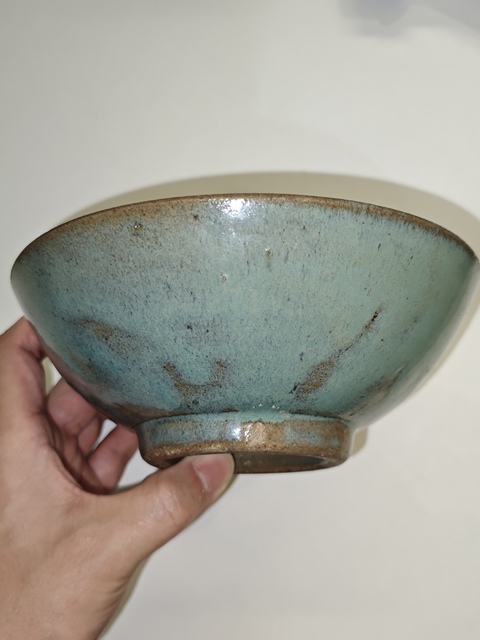 古玩陶瓷乳濁綠釉碗真品鑒賞圖