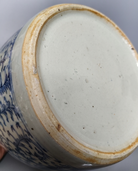 古玩陶瓷青花纏枝花卉紋喜字罐真品鑒賞圖