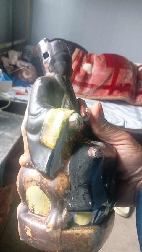 古玩陶瓷石灣窯粉彩包公人物造像真品鑒賞圖