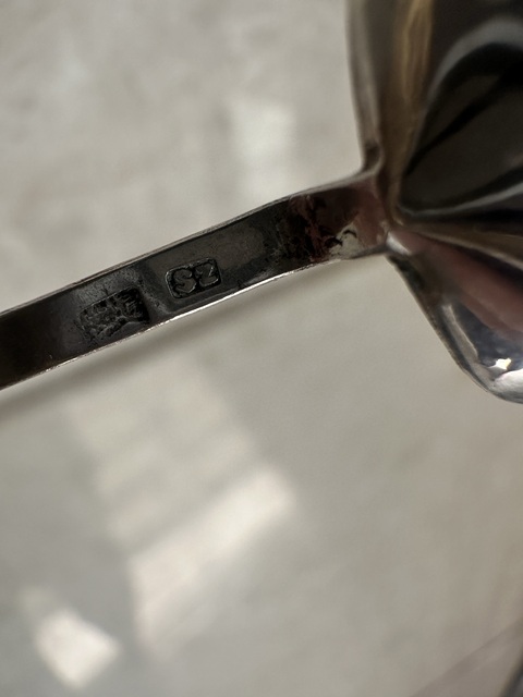 古玩雜項銀質吉祥紋餐具套裝真品鑒賞圖