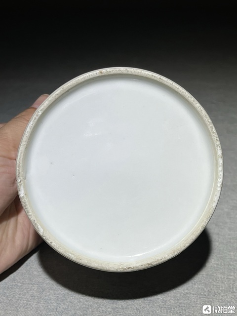 古玩陶瓷粉彩長亭送別煙缸真品鑒賞圖