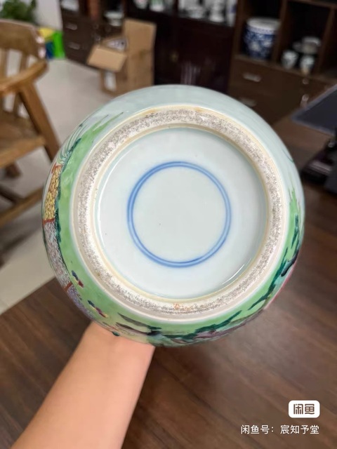 古玩陶瓷晚清仿雍正花鳥罐真品鑒賞圖