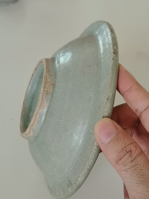 古玩陶瓷龍泉窯青釉洗真品鑒賞圖