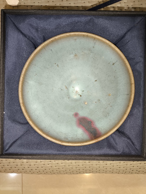 古玩陶瓷元代·天藍釉紅斑碗 真品鑒賞圖