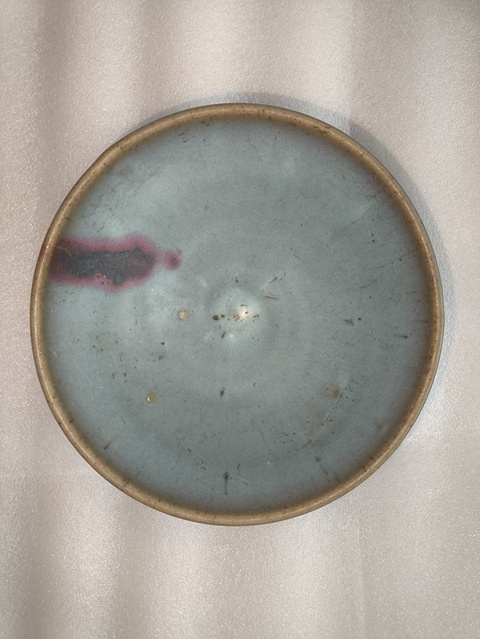 古玩陶瓷元代·天藍釉紅斑碗 真品鑒賞圖