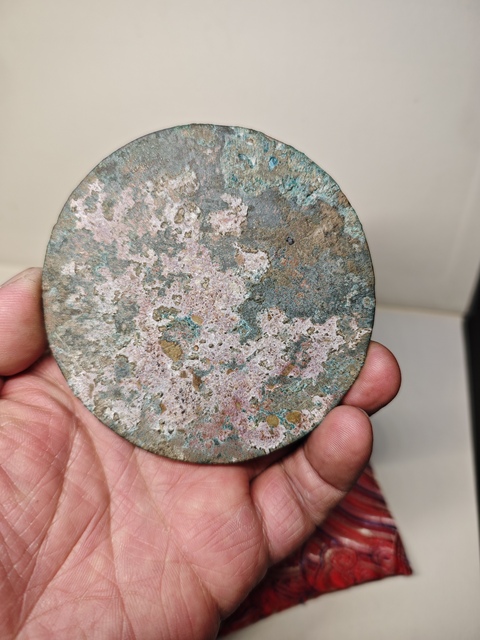 古玩銅器金代雙魚銅鏡青銅鏡真品鑒賞圖