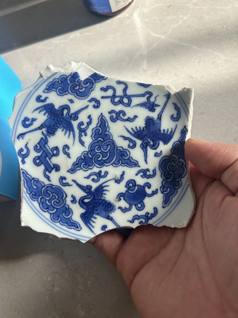 古玩陶瓷青花鳳紋瓷片真品鑒賞圖