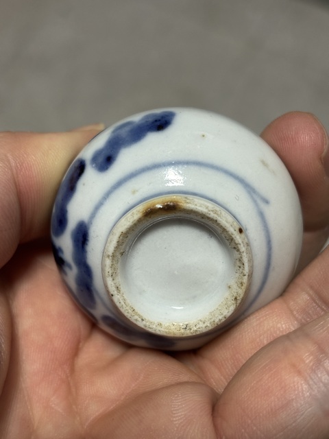 古玩陶瓷青花蝙蝠紋水盂真品鑒賞圖