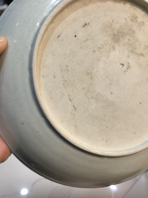 古玩陶瓷鳳凰牡丹梧桐青花釉里紅盤真品鑒賞圖