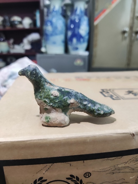 古玩陶瓷漢代綠釉陶鳥拍賣，當前價格588元