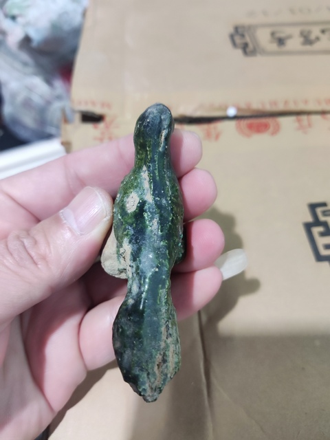 古玩陶瓷漢代綠釉陶鳥拍賣，當前價格588元