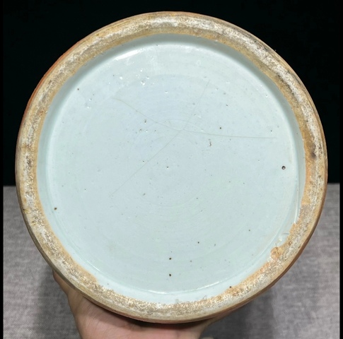 古玩陶瓷豆青釉青花瓶真品鑒賞圖