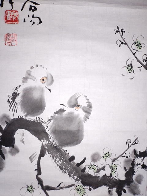 古玩字畫霍春陽水墨梅花小鳥圖拍賣，當(dāng)前價格30000元