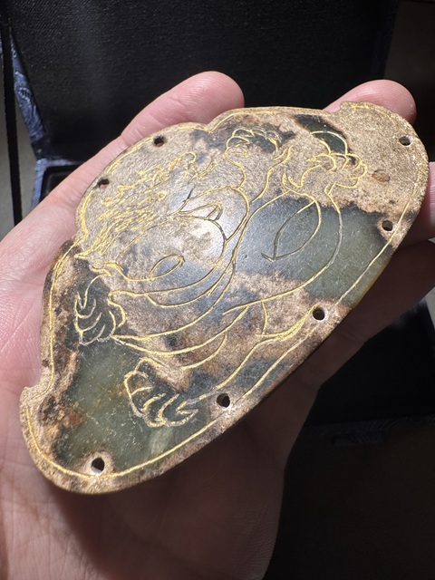 古玩玉器和田玉雕“龍紋珩”（描金）拍賣，當前價格35000元