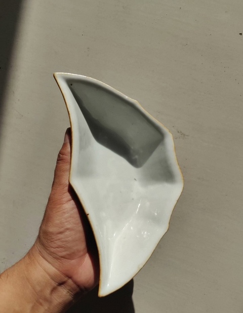 古玩陶瓷粉彩人物角盤真品鑒賞圖