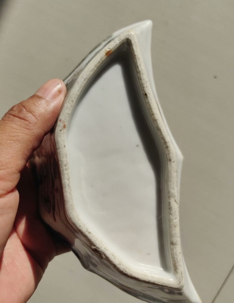 古玩陶瓷粉彩人物角盤真品鑒賞圖