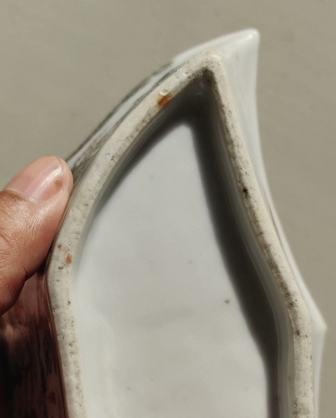 古玩陶瓷粉彩人物角盤真品鑒賞圖