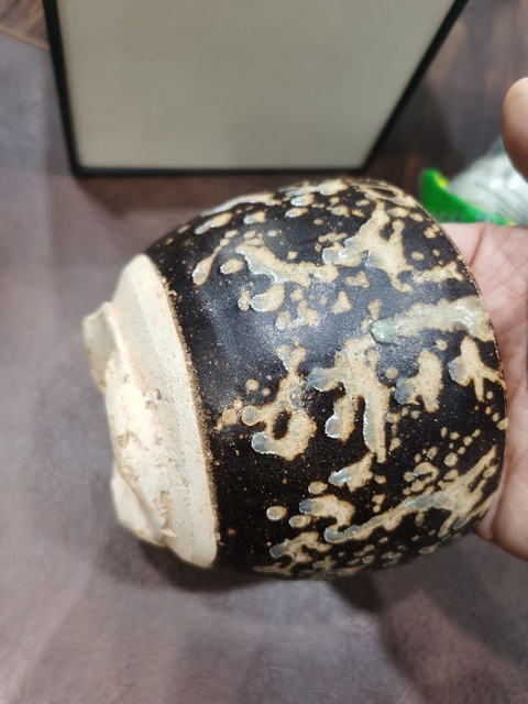 古玩陶瓷吉州窯窯變釉香爐，疑似后掛釉真品鑒賞圖