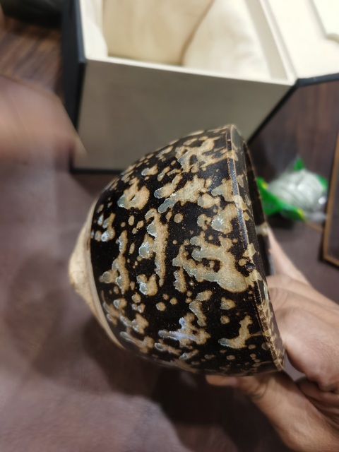 古玩陶瓷吉州窯窯變釉香爐，疑似后掛釉真品鑒賞圖