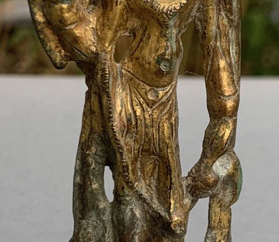 古玩銅器銅鎏金板凳佛真品鑒賞圖