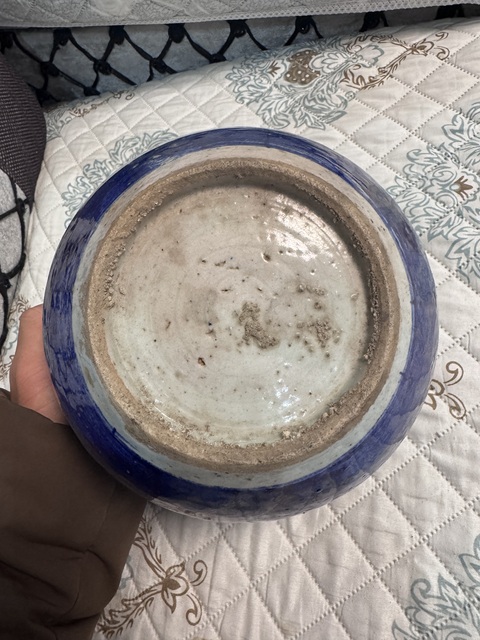 古玩陶瓷清晚期 青花花卉紋西瓜罐真品鑒賞圖