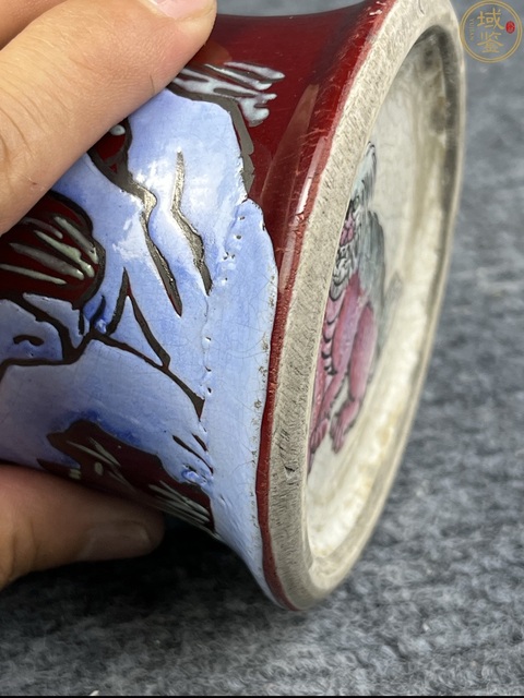 古玩陶瓷創匯·紅釉加彩花鳥紋觀音瓶 真品鑒賞圖