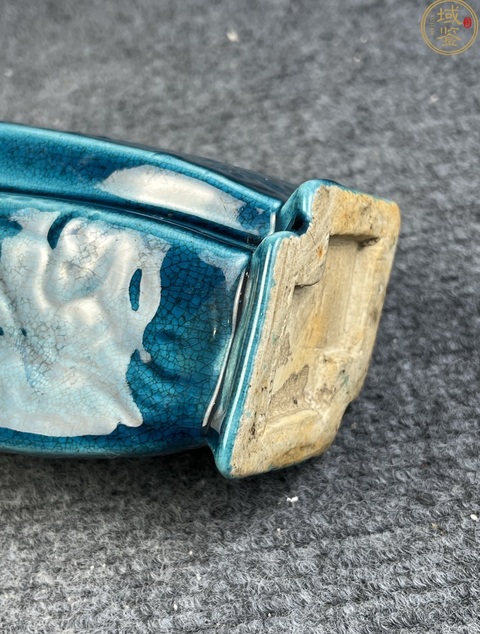 古玩陶瓷清末民初·孔雀藍釉模印花卉紋雙聯瓶拍賣，當前價格4688元