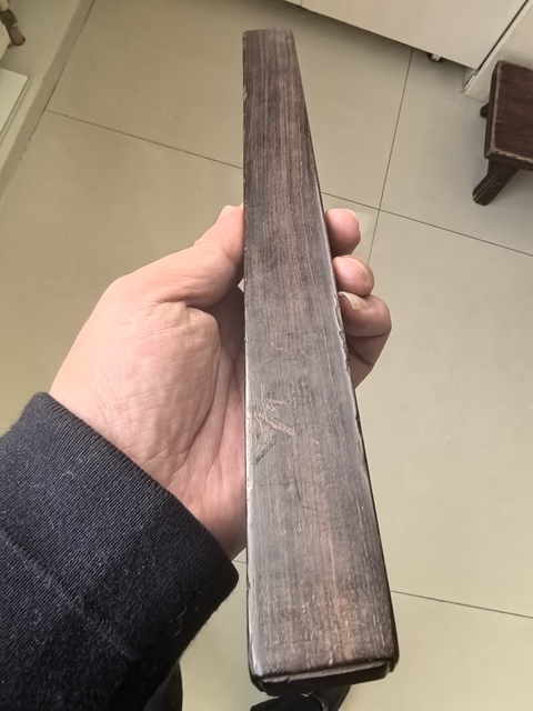 古玩雜項(xiàng)紅木水平尺（中間鑲嵌的水平儀掉了）真品鑒賞圖