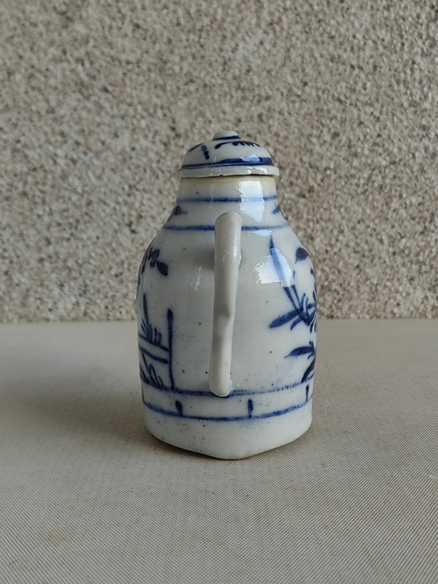 古玩陶瓷仕女紋青花執壺真品鑒賞圖