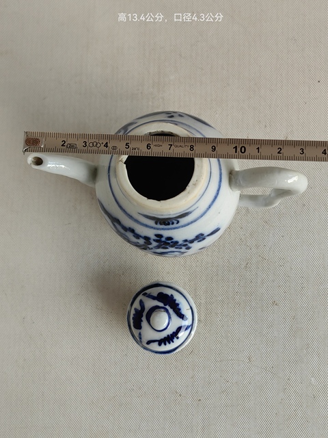 古玩陶瓷仕女紋青花執壺真品鑒賞圖