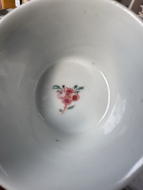 古玩陶瓷富貴大吉圖粉彩杯真品鑒賞圖